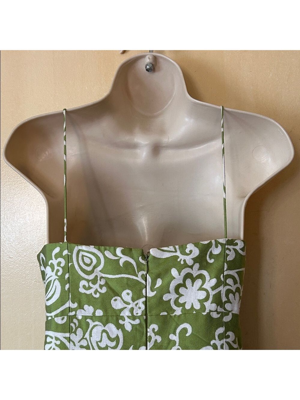 Ann Taylor Green and White Silk Floral Mini Dress size 8 - Picture 6 of 11